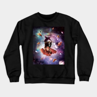 Space Sloth Riding Wolf Unicorn - Bacon & Taco Crewneck Sweatshirt